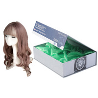 Boîte cadeau rigide personnalisée avec fermeture magnétique, doublure en satin pliable, gaufrage à chaud doré, carton gris pour emballage d'accessoires capillaires (perruques)