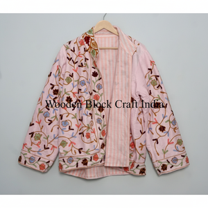 Chaqueta Étnica de Terciopelo Suzani, Estilo Boho, Hecha a Mano, Bordada, Kimono, Chaqueta Vintage Suzani para Mujer - Product Image 1