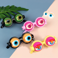 Nouveaux jouets farfelus et amusants : Lunettes effrayantes avec yeux qui clignent, décorations de fête, cadeaux d'Halloween et de Noël pour enfants