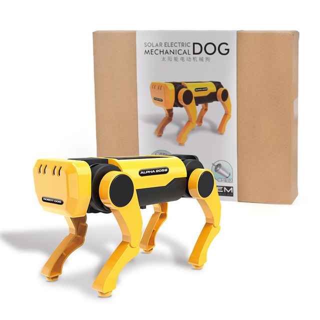 Hot Selling Solar Energy Mechanical Smart Robot Dog Toy Educational DIY Robotic Toy for Kids
