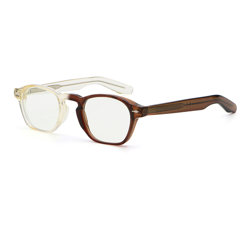 52606 c7 montura amarillo claro a marrón té - lente blanca