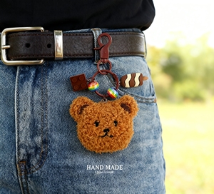 Kawaii pink Teddy Bears Plush Toy <b>Keychain</b> Stuffed Animal Peluches Toys Keyring Fashion Design Bag Soft Fluffy Cotton Portable - Product Image 4