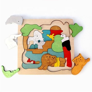 Animal <span class=keywords><strong>casa</strong></span> de madera multicapa rompecabezas de dibujos animados de juguete educativo para niños - Product Image 2
