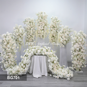 DKB Best Selling High Quality White Silk Rose Flowers Arrangement Handmade Wedding Graduation <b>Easter</b> Background Decoration - Product Image 3