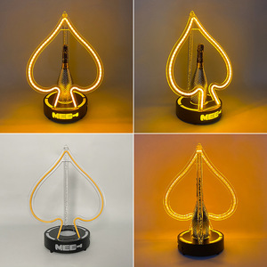 Ace Of Spades Wine <b>Rack</b> Led Lighted Metal Base For <b>Bars</b> Party Display - Product Image 5