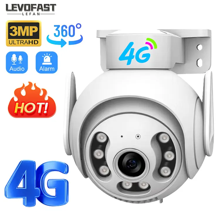 LEVOFAST 2024 yeni V380pro 4G güvenlik su geçirmez kapalı açık ev 3MP CCTV kablosuz PTZ Wifi IP Dome kamera