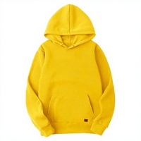 Sweat-shirt à capuche unisexe jaune, coupe classique, en molleton de coton, pull décontracté, couleur unie, pour l'automne