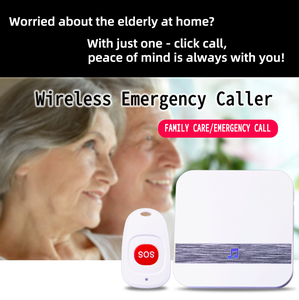 Sonnette sans fil puissante, dispositif d'appel pour personnes âgées, alarme personnelle intelligente avec fonction SOS, 433 MHz, 60 sonneries, facile à utiliser - Product Image 4