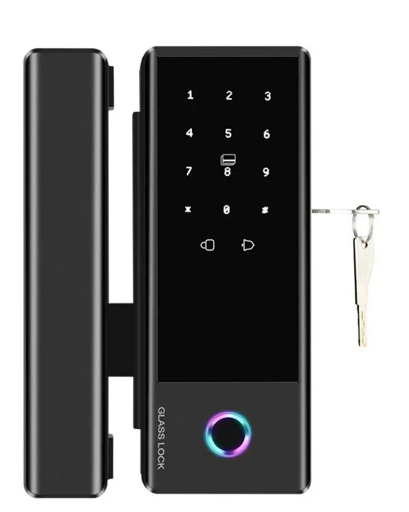 Easy Installation WIFI Tuya APP Biometric Fingerprint Intelligent Smart Glass Door Lock