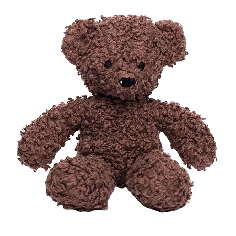 A045 Organik Bayi Sherpa Hewan Mewah Mainan Coklat Tua Boneka Teddy Bear Alami Boneka Mewah Mainan Bayi