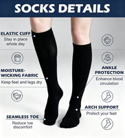 Chaussettes de compression hautes jusqu'aux genoux, absorbantes, confortables, adaptées aux infirmières, aux sports de plein air et aux voyages