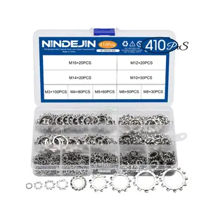 DIN6797A Thép Không Gỉ Răng Cưa Khóa Sao Máy Giặt Assortment Kit M3 M4 M5 M6 M8 M10 Răng Ngoài Khóa Máy Giặt