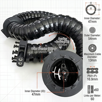 Yodel Premium, Portacables Robótico Flexible de Nylon 100% con Apertura Lateral, Diámetro Interior de 47 mm, Cadenas para Cables Robóticos