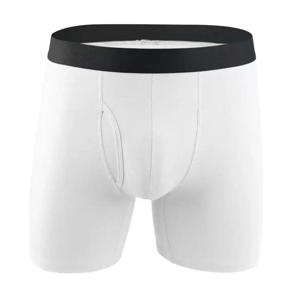 Cuecas boxer de algodão, roupa íntima para homens, cuecas de algodão elástico, clássico, confortáveis