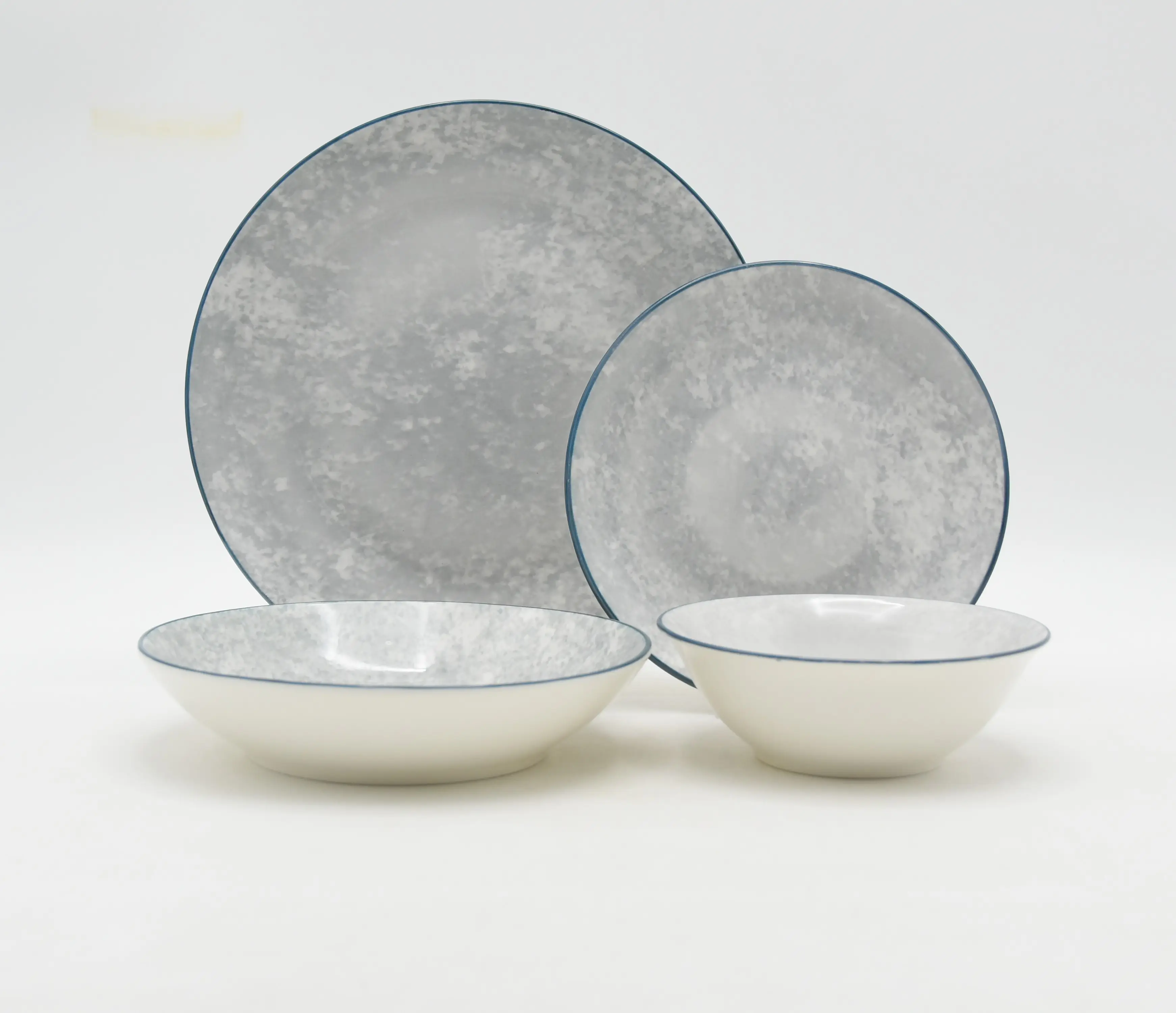 Chinese Elegent Style Reinforced porcelain Monochrome Glaze Ceramic Tableware Set