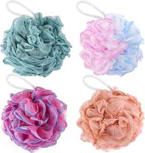 Fashion Long Two-Color Exfoliating <b>Shower</b> <b>Sponge</b> Mesh PE Material Bath Ball Brush for Body Cleaning Smell Removal - Product Image 1