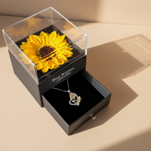 Regalo de Navidad, Collar Eterno con Diseño de Girasol 'You Are My <span class=keywords><strong>Sunshine</strong></span>', Elegante Patrón Cuadrado, Acrílico Plástico, Decoración de Lujo para el Hogar - Product Image 4