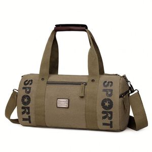 กระเป๋าทรงกระบอกผ้าแคนวาสอเนกประสงค์ ทนทาน พิมพ์ลาย SPORT กระเป๋าเดินทางแบบ Duffle - Product Image 1