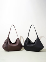 Sacs à bandoulière pour femmes en cuir de vachette pleine fleur, style vintage, avec pompon, grande capacité, sangle réglable, sac à main polyvalent à porter en bandoulière ou sous le bras