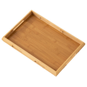 Bandeja de bambú natural con forma de barco y asa para almacenamiento en el hogar, escritorio, servicio de desayuno y té - Product Image 5