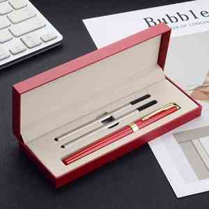 Luxury Business Gift Vintage Premium Unique Customizable Wooden 0.5mm Gel <b>Pens</b> Custom Kits Personalized with <b>Box</b> Black Ink - Product Image 5