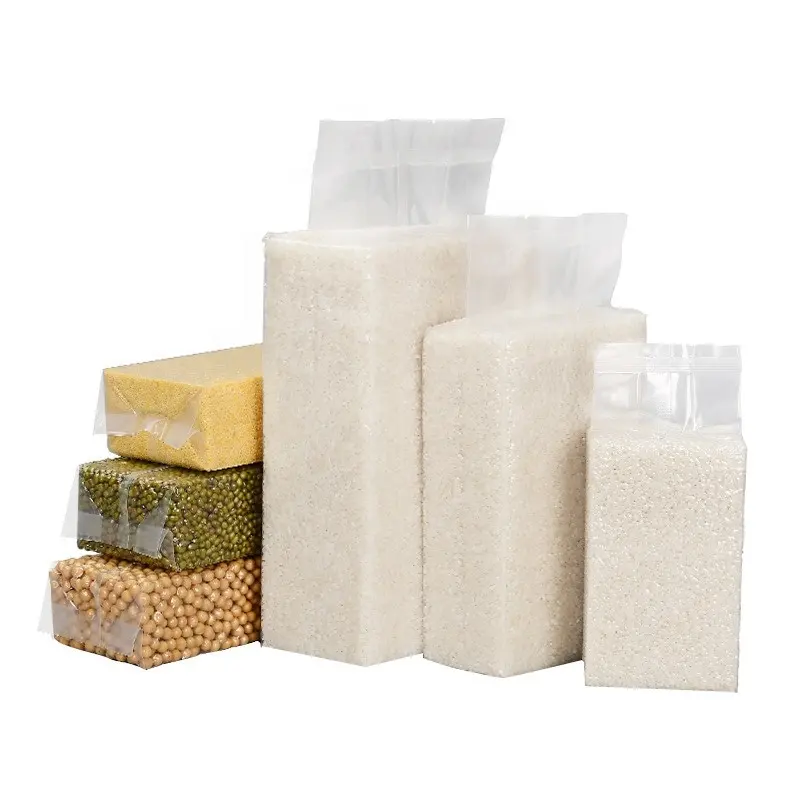 Kustom grosir transparan tas kemasan beras 2 kg 5kg 10kg 15kg 25kg 50kg kantong Polipropilena beras untuk kemasan di Cina