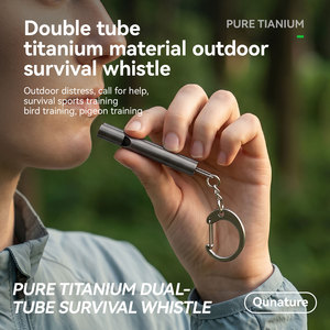 Qunature 600191 Double Tube Titanium Survival <strong>Whistle</strong> 120dB Rustproof Emergency Rescue <strong>Whistle</strong> for Hiking Camping Outdoor - Product Image 2