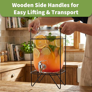 4L 5L 8L 10L Glass Mason <b>Jar</b> Big Volume Juice Beverage Dispenser with <b>Tap</b> Camping Home Brewing Water Barrel - Product Image 5