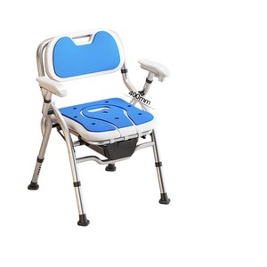 Chaise de bain pliante pour personnes âgées, largeur 400mm, siège de douche antidérapant en alliage d'aluminium avec accoudoirs, tabouret de salle de bain - Product Image 2