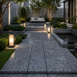 Arquitectura Moderna, Granito Gris Acero, Base Gris Uniforme, Movimiento Natural Delicado, Losa de Piedra Premium, Superficie de Encimera Elegante - Product Image 2
