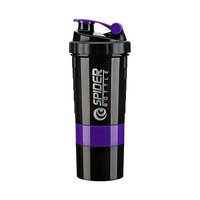 Tasse shaker protéinée 500ML 16oz avec compartiments de rangement Bouteilles shake d'entraînement étanches avec mélangeur pour un mélange en douceur