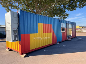 รถขายอาหารเคลื่อนที่แบบคอนเทนเนอร์ขนาด 20 ฟุต สไตล์ร่วมสมัย พร้อมครัว บาร์ ร้านเบเกอรี่ โครงสร้างเหล็กชุบสังกะสี ใช้พื้นที่ได้อย่างมีประสิทธิภาพ - Product Image 3