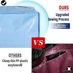 2024 nhiệm vụ nặng nề Thêm lưu trữ lớn <span class=keywords><strong>PP</strong></span> dệt mang theo ba lô túi xách, tái chế màu xanh xl Thêm lớn <span class=keywords><strong>PP</strong></span> dệt dây kéo dài di chuyển túi - Product Image 4