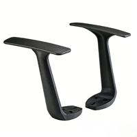 Accoudoir de chaise de bureau PA-02, type T, fixe, en plastique, ergonomique, avec coussinets de bras, fixation sous siège à 3 trous, noir, pièce de rechange, vente en gros