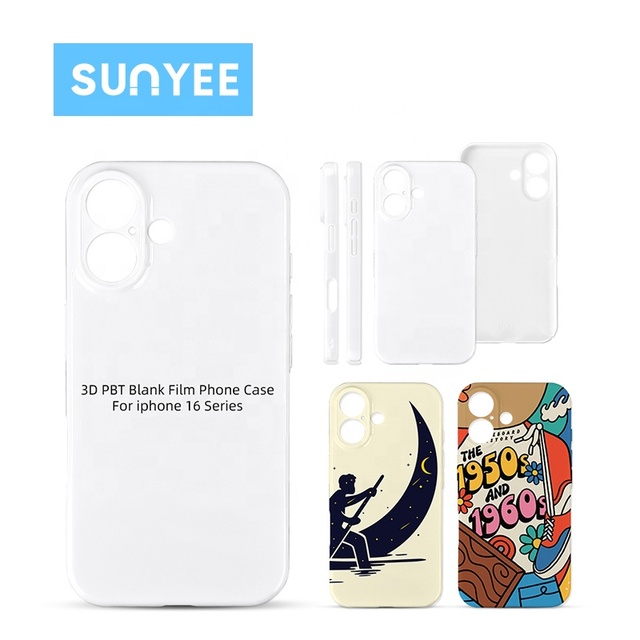 Sunyee Sublimation Blank Phone Cases for Iphone 16 Series Wholesale PBT Film Protector Mobile Cover 3D Sublimation Phone Case