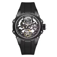 Montre mécanique automatique de luxe Megir 2243G pour homme, bracelet en silicone, cadran de 43 mm, montre lumineuse étanche, montre-bracelet pour homme