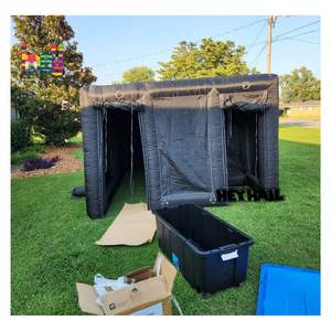 Laberinto inflable de casa embrujada personalizado para Halloween con carrera de obstáculos y Laser Tag Arena PVC portátil con techo y kits de reparación - Product Image 2