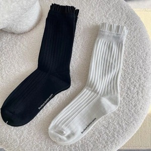 Women Mid Calf Slouch <b>Socks</b> Solid Color <b>Breathable</b> Polyester Fiber Sweat Absorbing Fashion <b>Socks</b> for Youth - Product Image 2