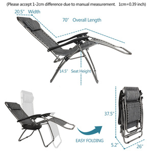 DB Infinity Outdoor Lounge Patio Zero Gravity Chair Pack 2 Sillón reclinable plegable ajustable con almohada Bandeja de utilidad para uso en la playa - Product Image 6