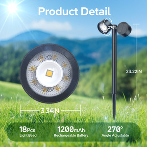 Nhà máy thiết kế mới ngoài trời Đèn sân vườn cảnh quan tươi sáng bollard đèn xoay năng lượng mặt trời Pathway đèn cho khách sạn biệt thự trang trí sân vườn - Product Image 5