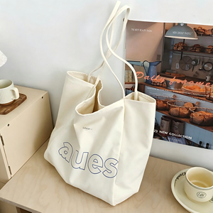 Shoulder Tote <b>Bag</b> Cotton Canvas Custom Printed Logo Shopping <b>Bag</b> Classic Style Washable Closure Holiday Decoration <b>Gift</b> Made - Product Image 3