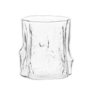 Tasse à café glacée style rétro japonais en verre haut de gamme, motif souche d'arbre, personnalisable, pour l'été - Product Image 5