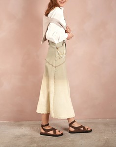 Breathable Natural <b>Waist</b> Summer Casual <b>Chain</b> Denim Skirt casual skirt - Product Image 3