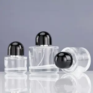 Botella de Perfume de cristal transparente, minibotella portátil rellenable de tamaño pequeño, 50ml