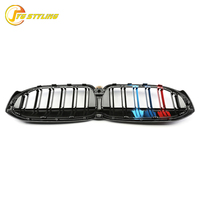 Calandre avant en fibre de carbone à trois bandes de style M avec aérations de pare-chocs pour BMW Série 3 G20 G21 2019+