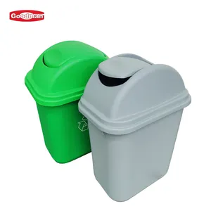 Rectangular Recycling Container Stainless Steel Plastic Dustbin Custom Logo Wastebasket Garbage Bin Swing Lid Trash Can