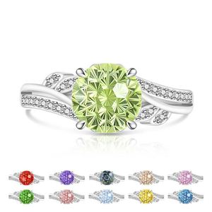 Anillos de Boda de Lujo Ligero, Plateados en Plata, con Corte Rosa, Diamante de Alto Contenido de Carbono, Diseño Dulce y Elegante, Joyería para Mujer - Product Image 1
