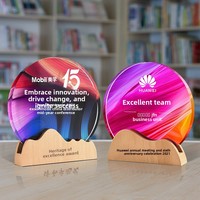 Trophée en cristal et bois massif, plaque d'honneur créative personnalisable, récompense pour employé exceptionnel, célébration d'anniversaire, remise de diplôme