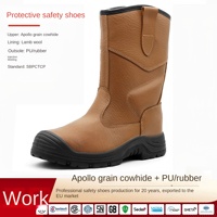 Bottes de sécurité montantes anti-choc, anti-perforation, antidérapantes et résistantes à l'usure avec embout en acier pour chantier de construction