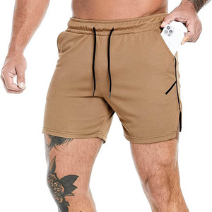 Custom Men's Basketball Shorts 100% Cotton <b>Mid</b> Waist Solid Quick Dry Breathable Double <b>Layers</b> OEM Service Sports Gym Shorts - Product Image 4